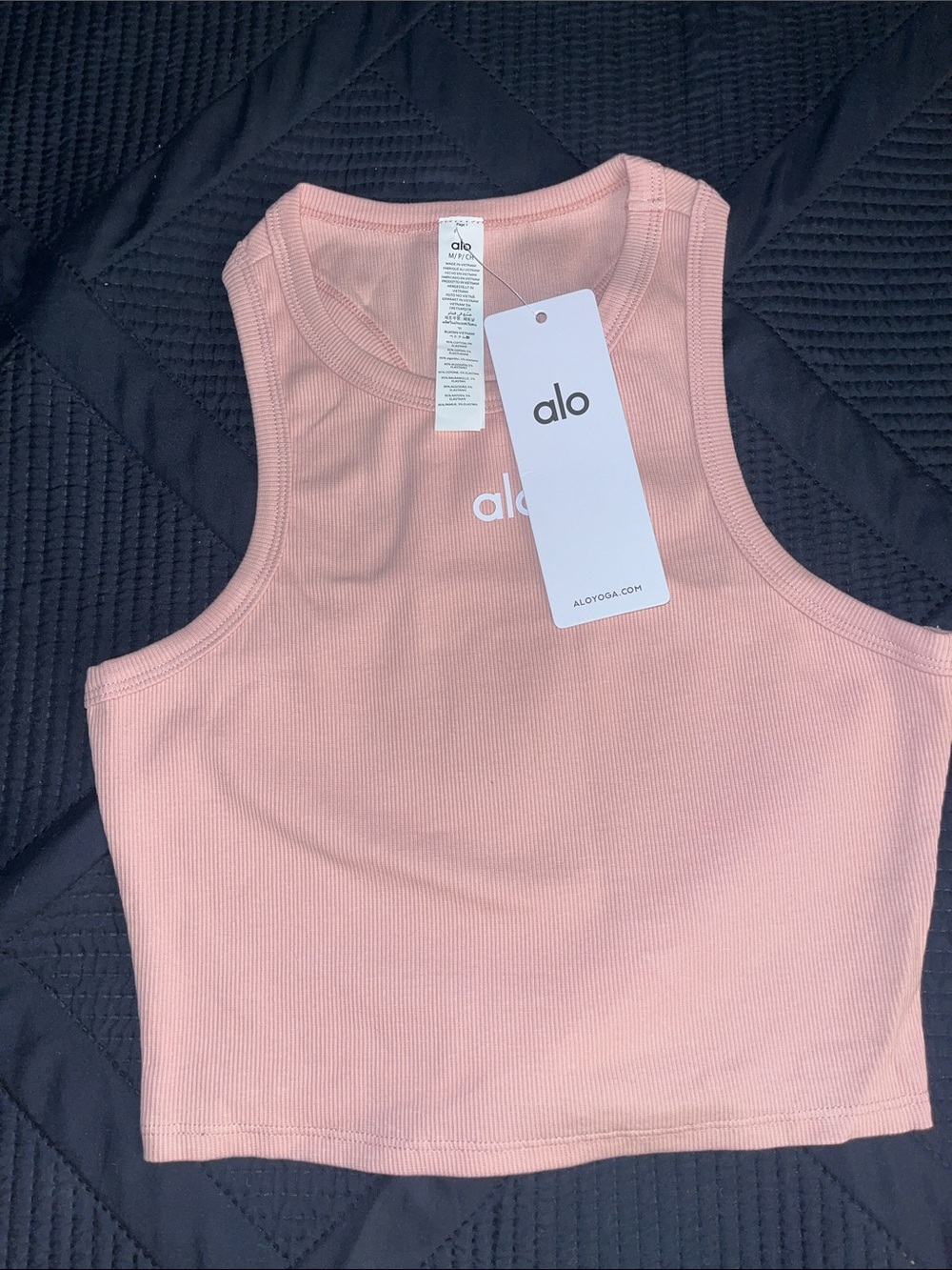 ALO Yoga Blush Ribbed Crop Tank